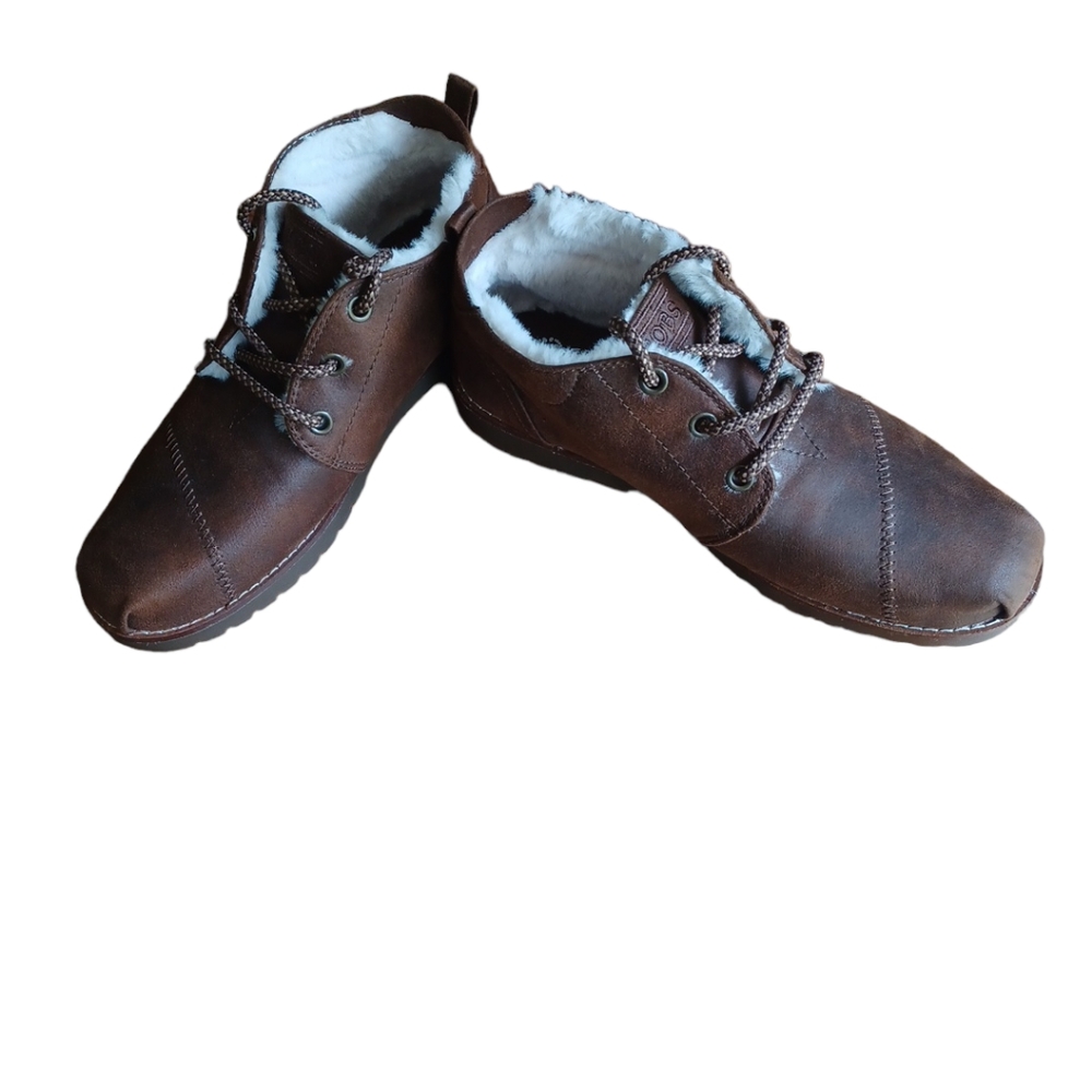 BONS FROM SKECHERS MEMORY FOAM SHOES WOMEN SIZE 6.5 COLOR BROWN